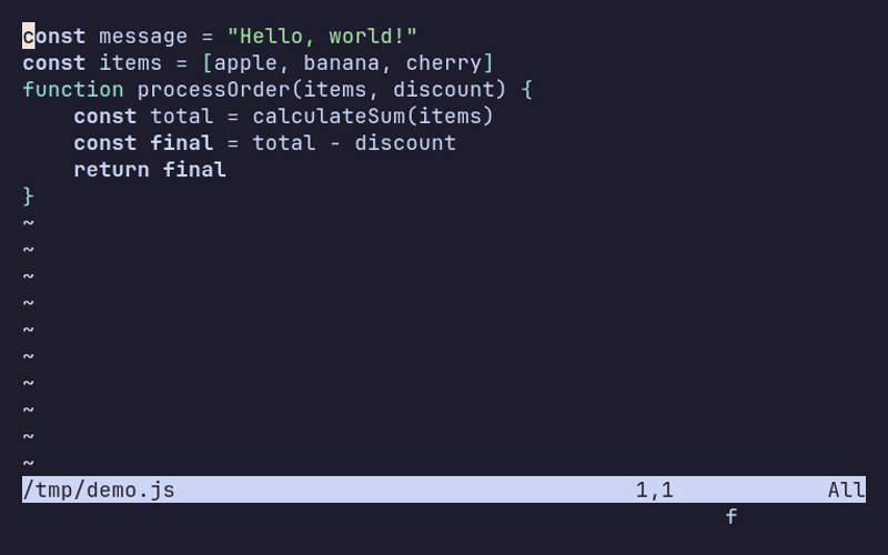 Neovim composable editing — change inside quotes, delete word, yank and paste